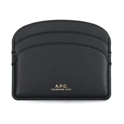 DAMES A.P.C. Portefeuilles^e leren kaarthouder met gouden logo