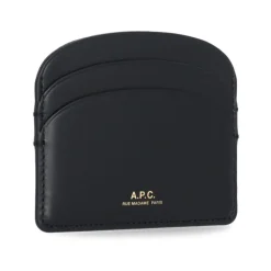 DAMES A.P.C. Portefeuilles^e leren kaarthouder met gouden logo