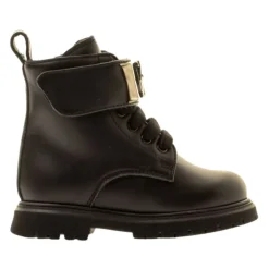 Dsquared2 e Leren Kinderlaarzen met Metalen Logo