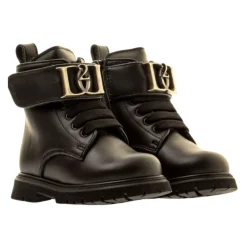 Dsquared2 e Leren Kinderlaarzen met Metalen Logo