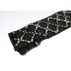 DAMES Dolce & Gabbana Handschoenen^e Leren Kristallen Kralen Vingerloze Handschoenen