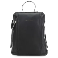 DAMES Piquadro e leren laptoptas met voorvak met rits