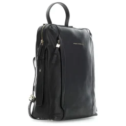 DAMES Piquadro e leren laptoptas met voorvak met rits