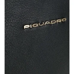 DAMES Piquadro e leren laptoptas met voorvak met rits