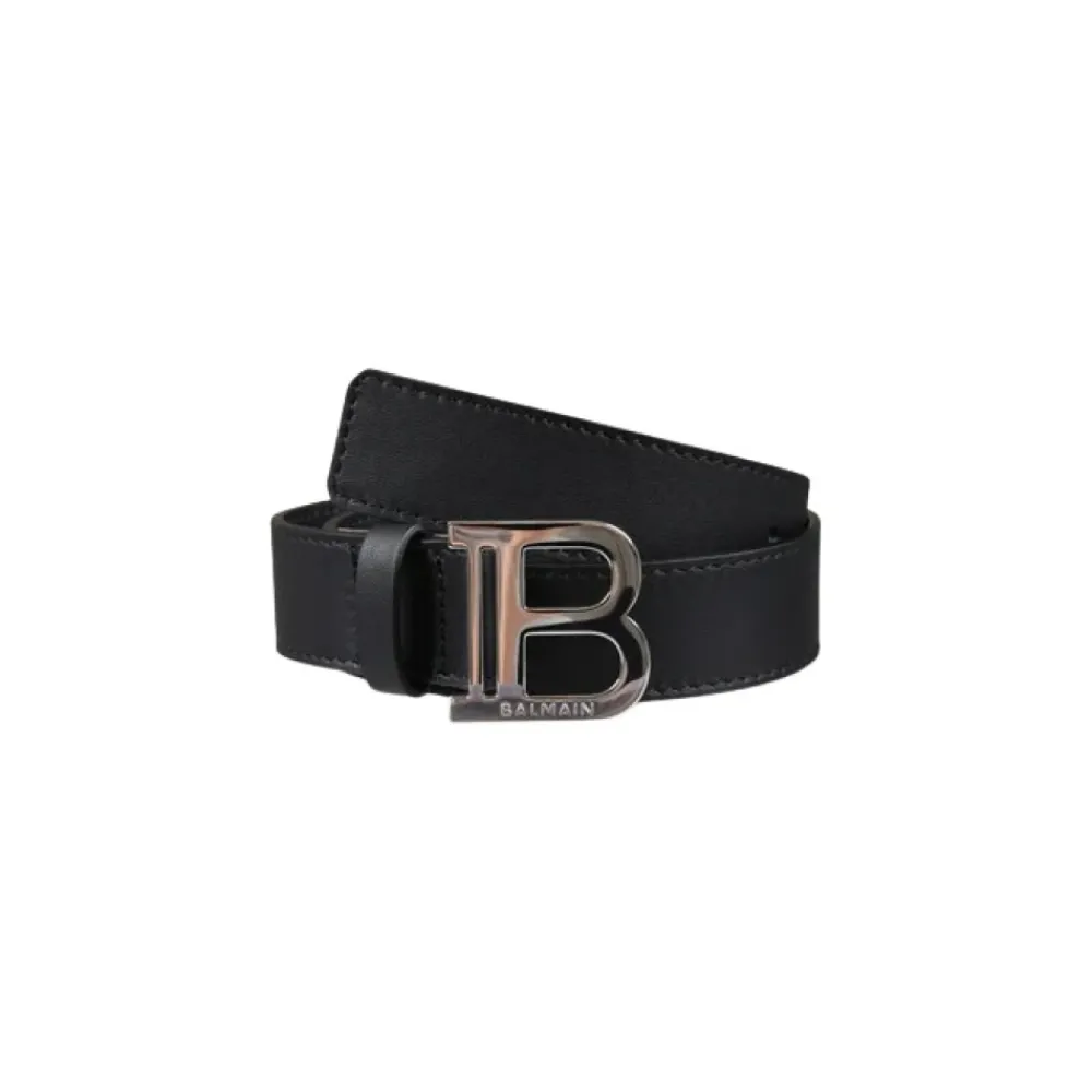 Balmain Riemen En Bretels^e leren logogesp riem