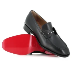 Heren Christian Louboutin e Leren Mocassin met Zilveren Speld