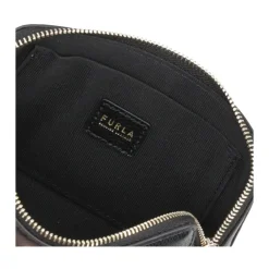 DAMES Furla Toilettassen^e leren Pochette met metalen logo