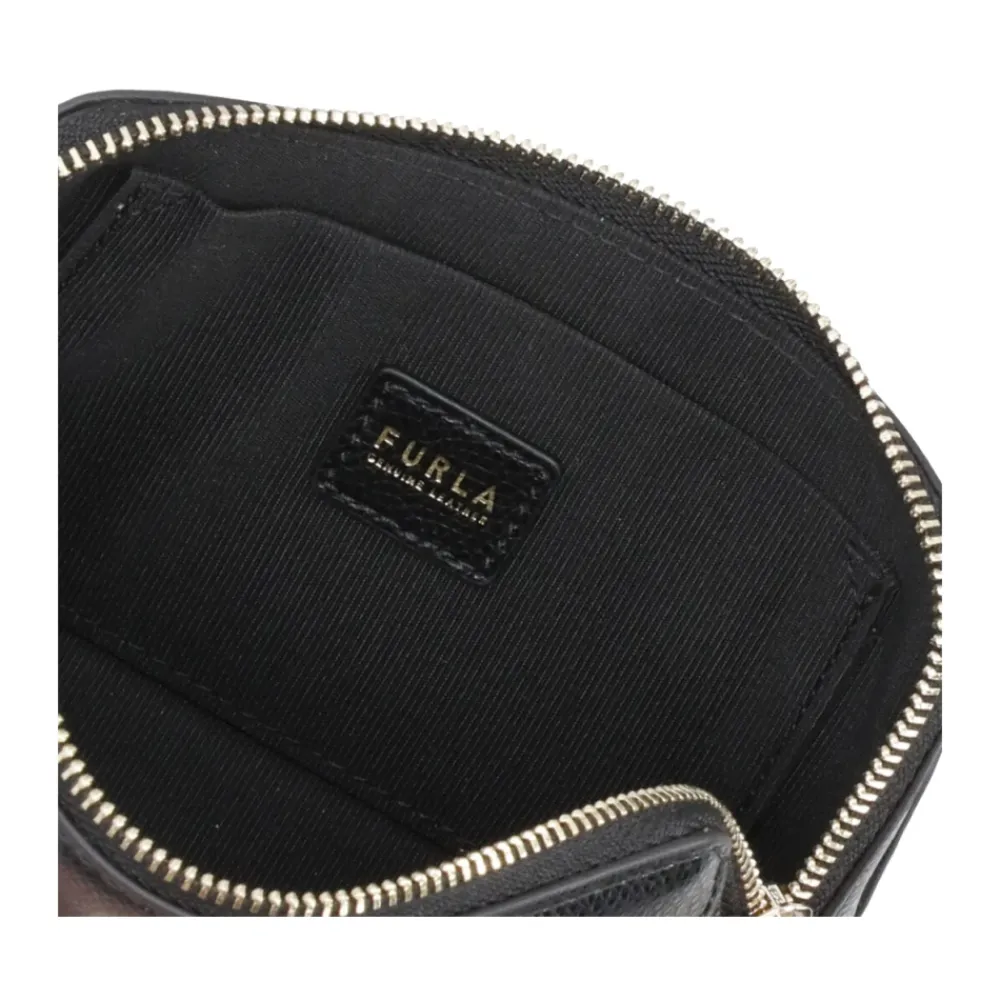 DAMES Furla Toilettassen^e leren Pochette met metalen logo