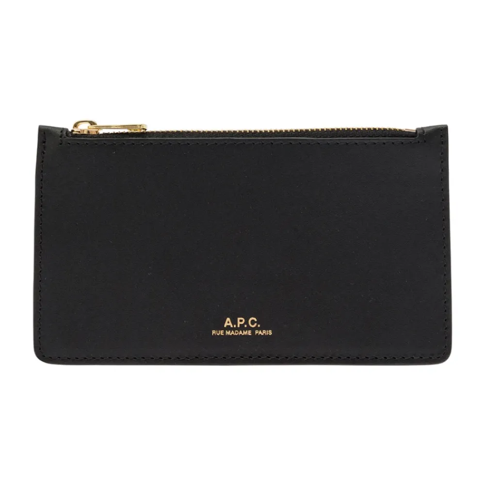 DAMES A.P.C. e Leren Portemonnee met Ritssluiting en Kaartsleuven