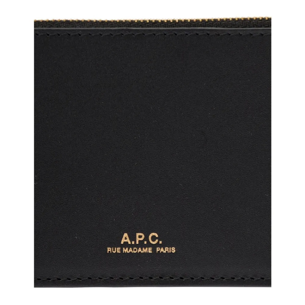 DAMES A.P.C. e Leren Portemonnee met Ritssluiting en Kaartsleuven