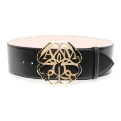 DAMES Alexander McQueen Riemen^e Leren Riem met Gouden Gesp