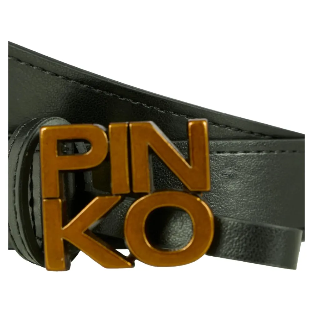 PINKO e leren riem met gouden gesp