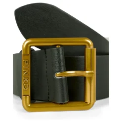 PINKO e leren riem met metalen gesp