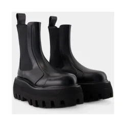 DAMES Alexander McQueen e Leren Rubberen Laarzen Slip-On