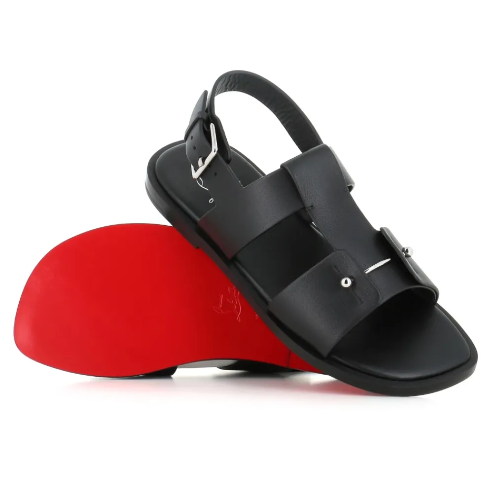 Heren Christian Louboutin Sandalen^e leren sandaal met zilveren speld