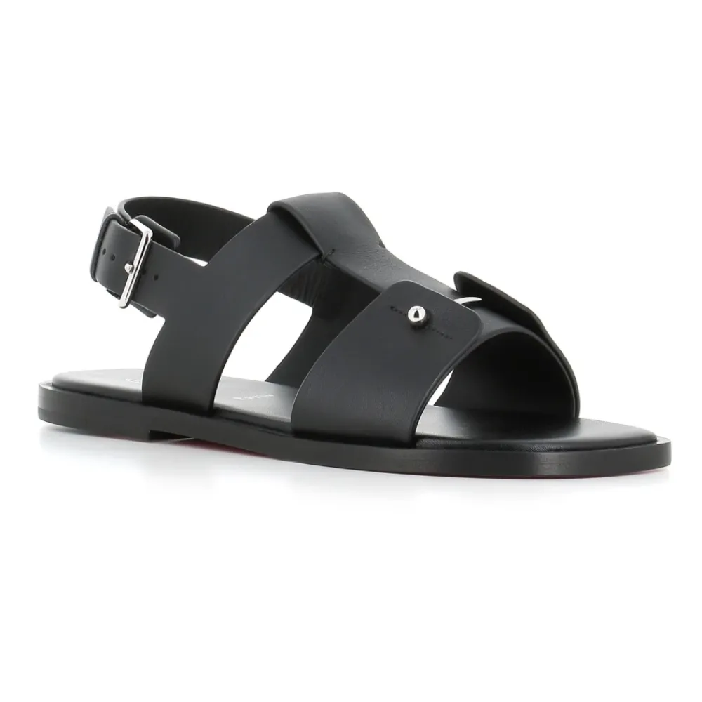 Heren Christian Louboutin Sandalen^e leren sandaal met zilveren speld