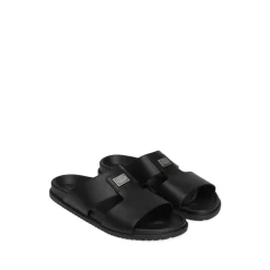 Heren Dolce & Gabbana Slippers^e Leren Sandalen Platte Rubberen Zool