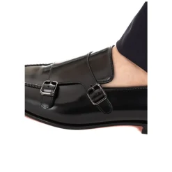 Heren Santoni Nette Schoenen^e leren schoenen met dubbele gesp