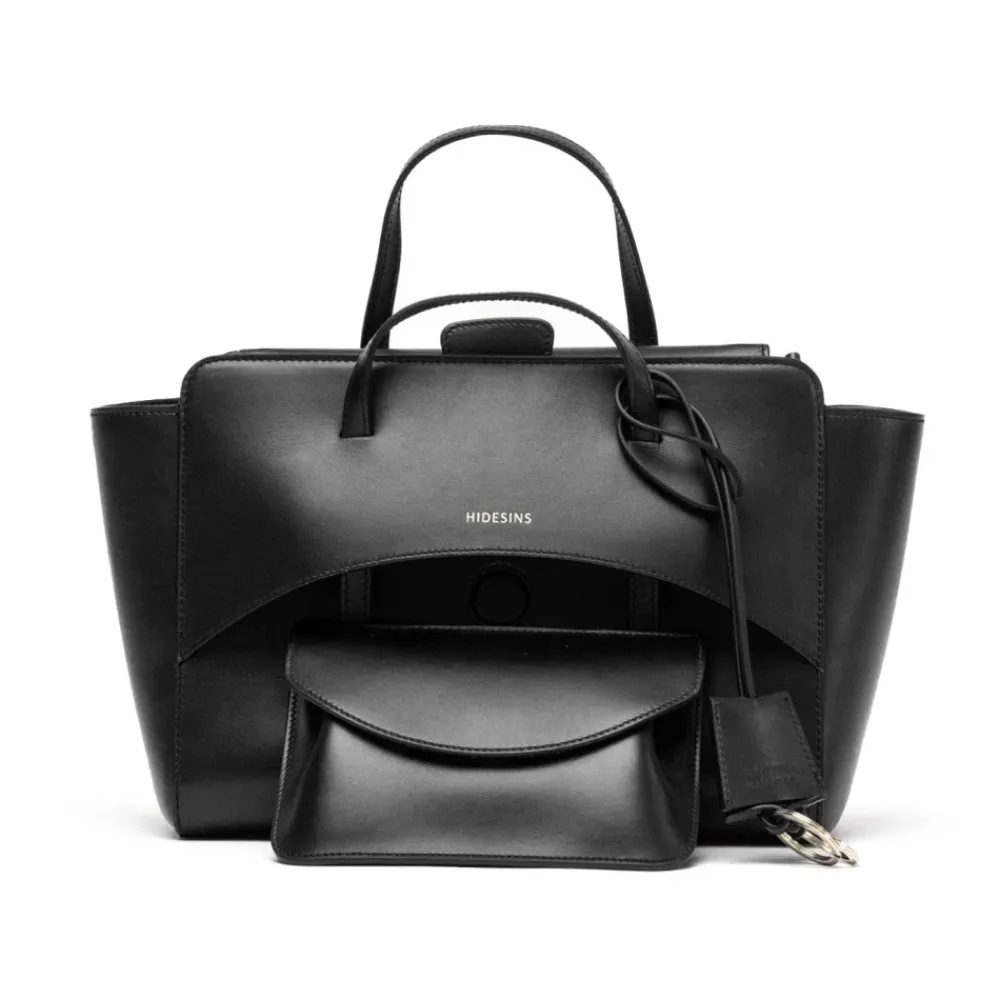 DAMES Hidesins Shoppers^e leren schoudertas met klep