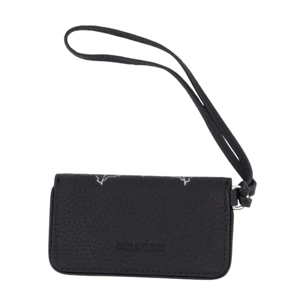 DAMES Zadig & Voltaire e Leren Sleutelhanger Portemonnee Op Ketting