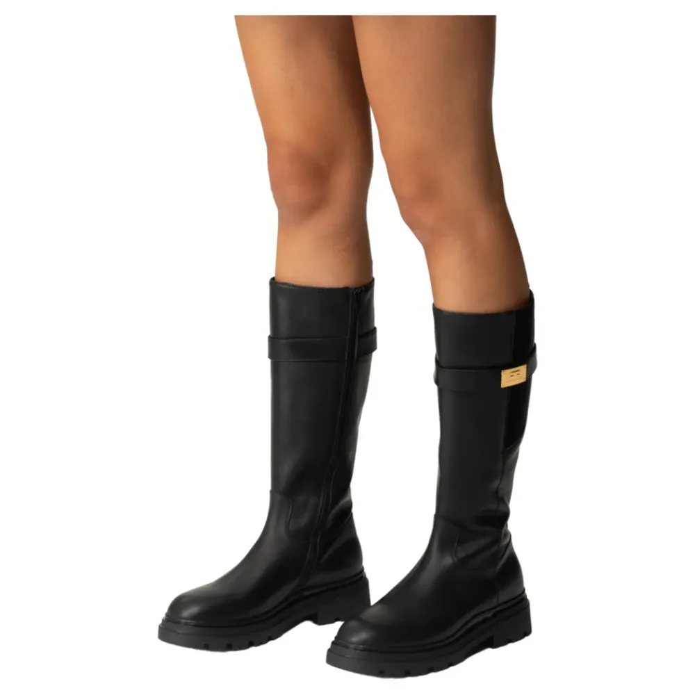 Elisabetta Franchi e leren slip-on laarzen