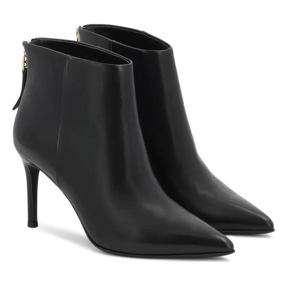 DAMES Kazar Enkellaarsjes^e leren stiletto laarzen met rits aan de achterkant