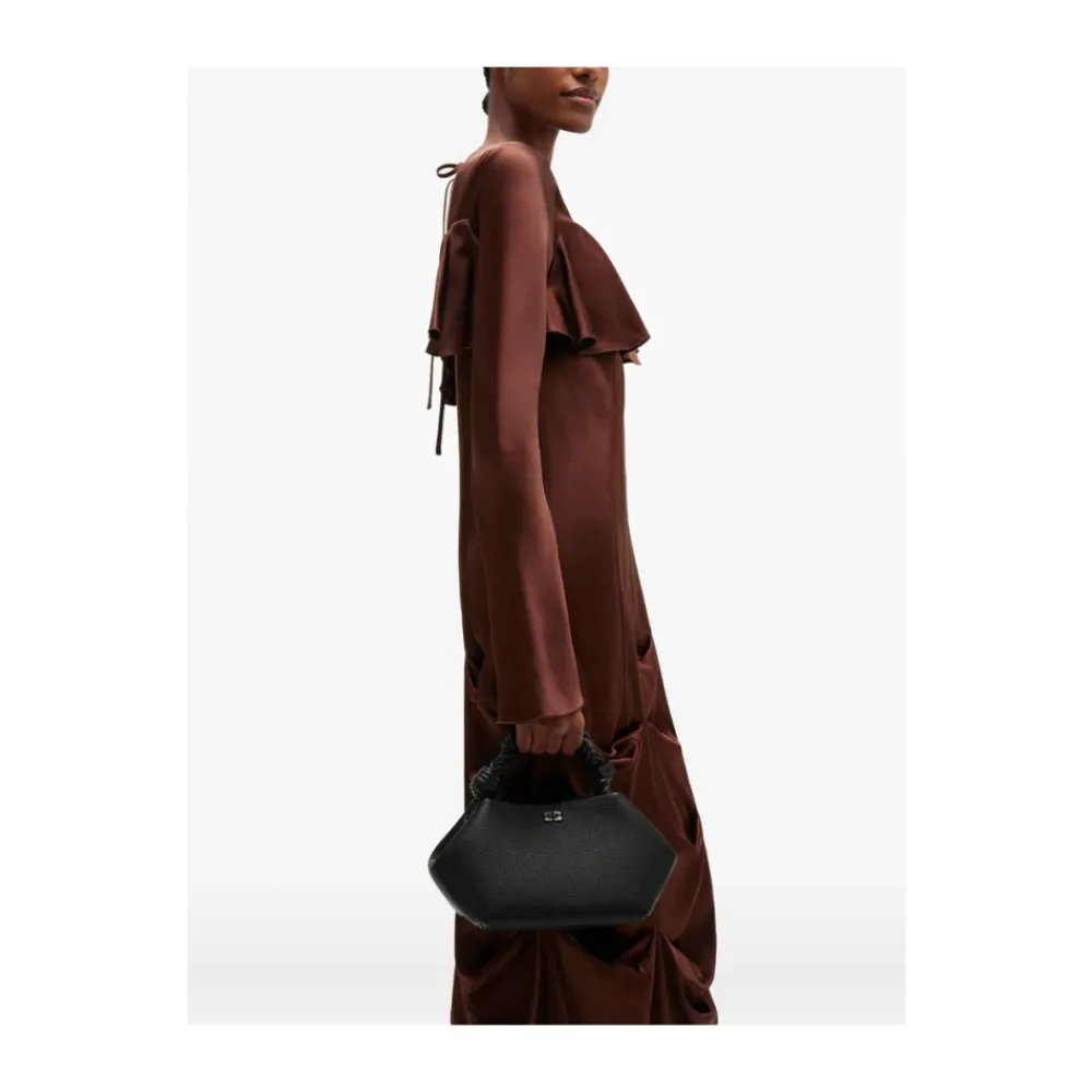 DAMES Ganni Handtassen^e Leren Tas met Gedraaid Handvat