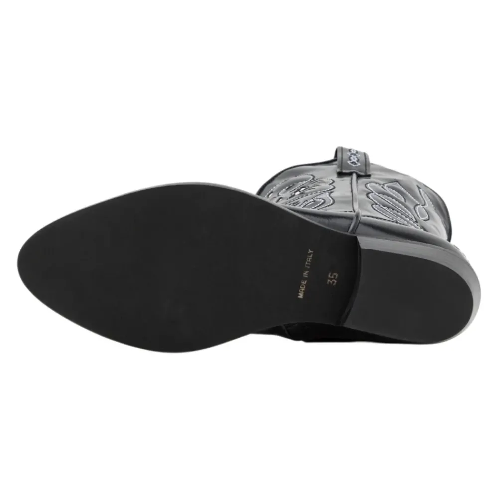 Dsquared2 e leren westernlaarzen met borduurwerk