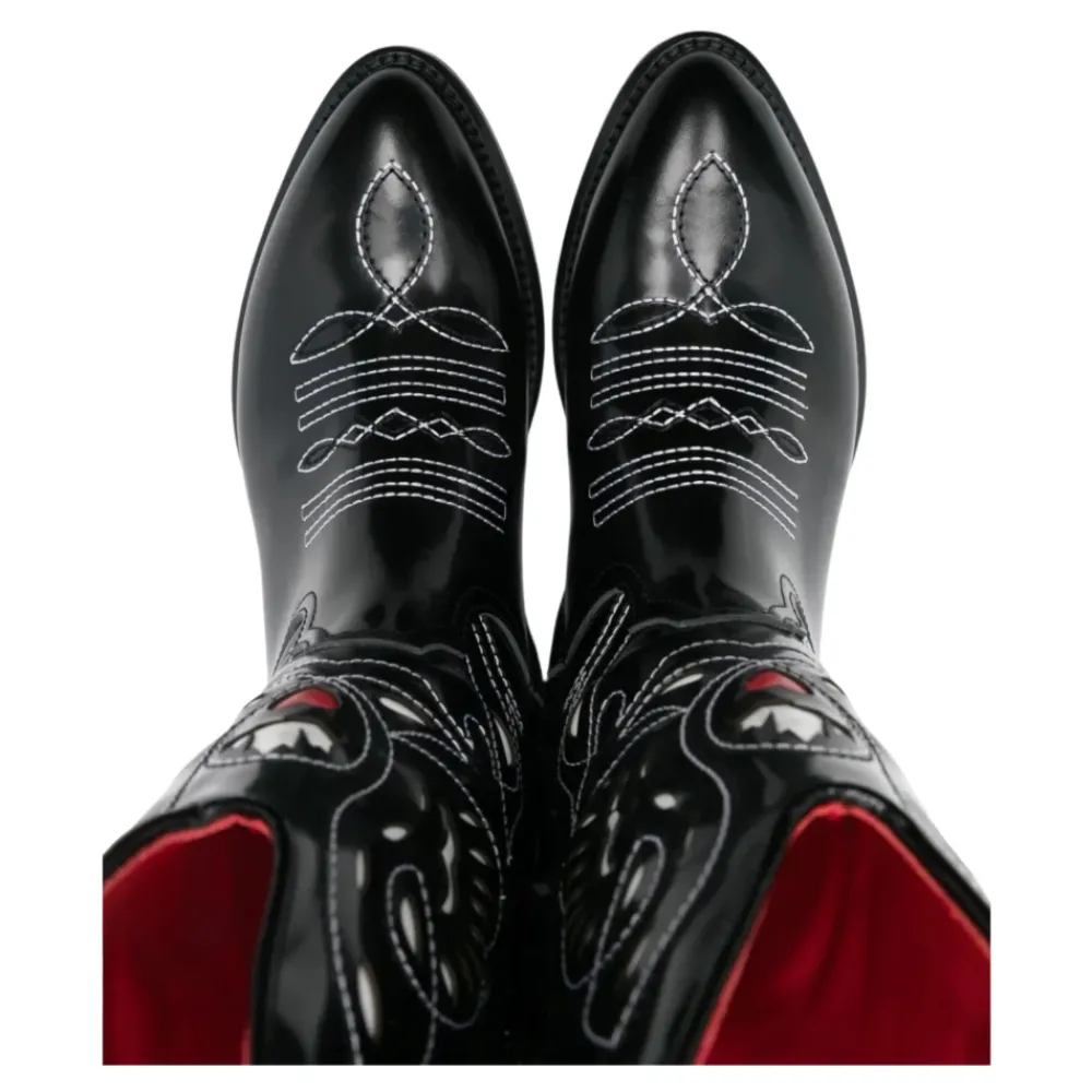 Dsquared2 e leren westernlaarzen met borduurwerk