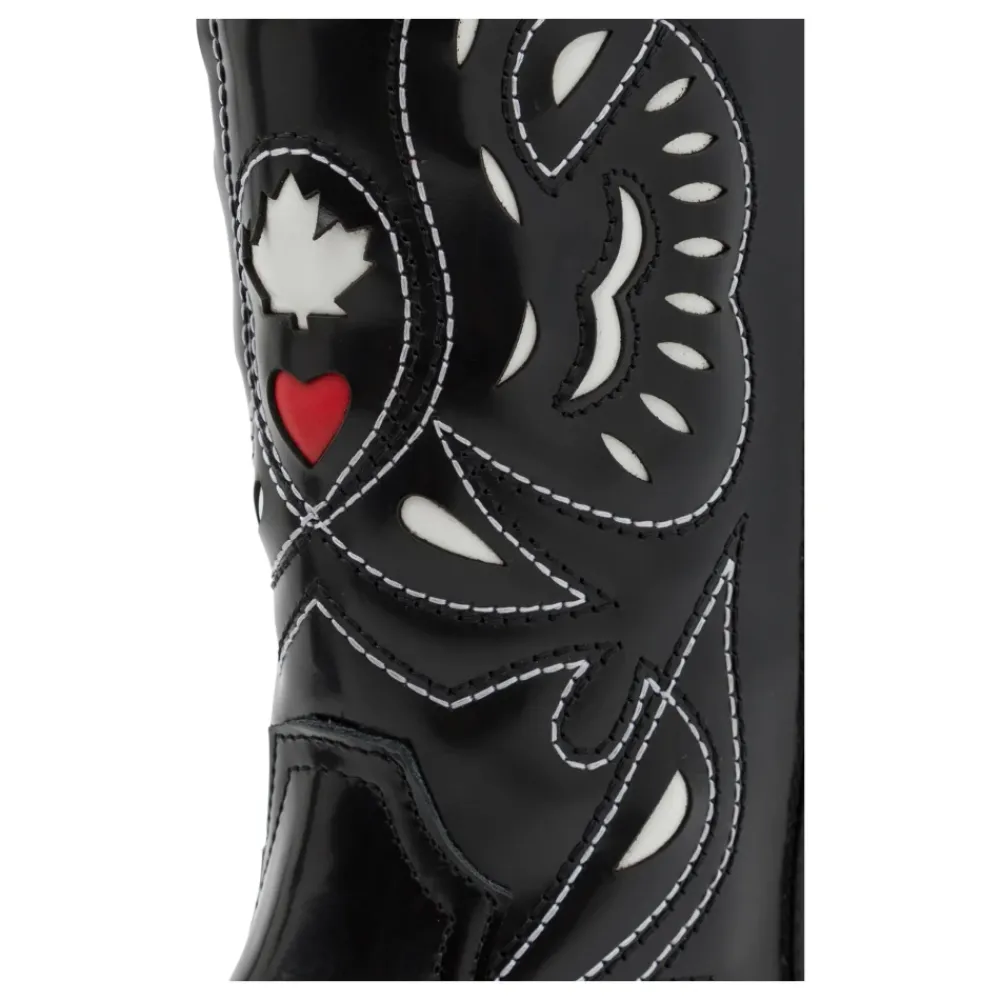 Dsquared2 e leren westernlaarzen met borduurwerk