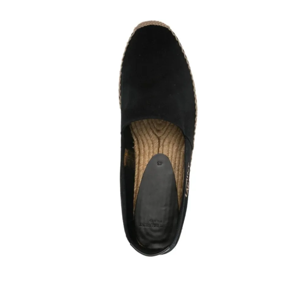 Heren Saint Laurent Espadrilles^e Logo Espadrilles Canvas Rubberen Zool