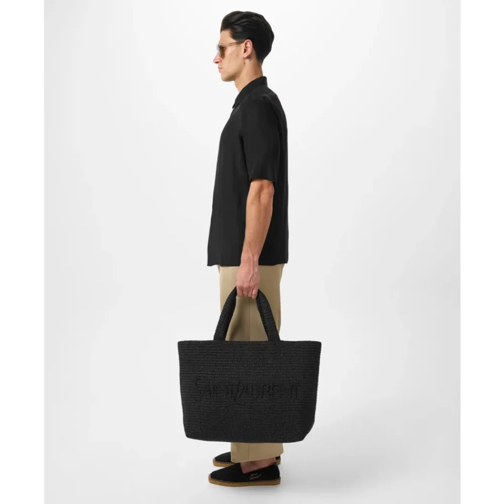 Heren Saint Laurent Espadrilles^e Logo Espadrilles Canvas Rubberen Zool