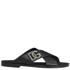 Heren Dolce & Gabbana e Logo Kalfsleren Sandalen