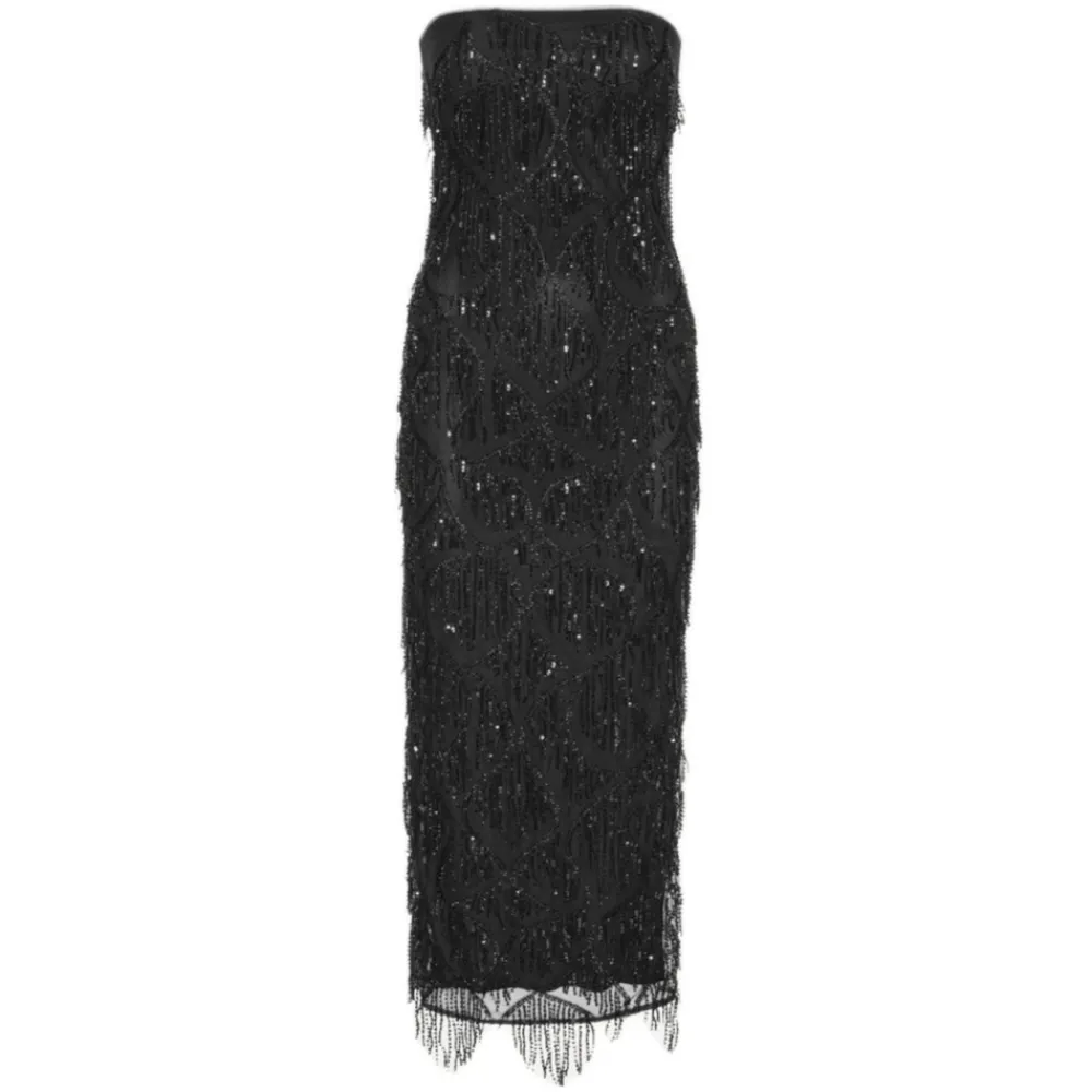 DAMES ROTATE Birger Christensen Jurken^e Paillet Tube Jurk met Franje