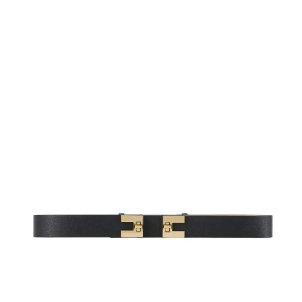 DAMES Elisabetta Franchi Riemen^e riem met gouden logodetail