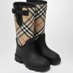 DAMES Burberry Laarzen^Zwarte Rubberen Laarzen