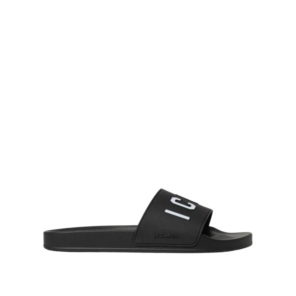 Heren Dsquared2 e Rubberen Slides Sandalen