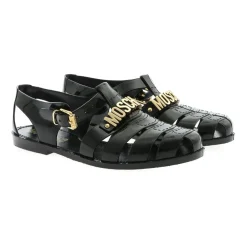 Heren Moschino e rubberen strandsandalen met gouden logo
