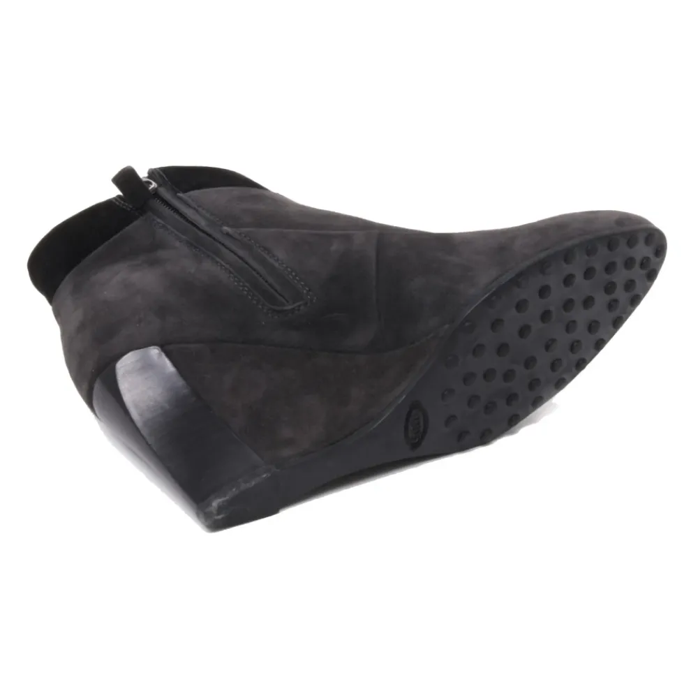 DAMES Tod's Sleehakken^Zwarte sleehak enkellaars schoen