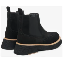 DAMES Estro Chelseaboots^e suède enkellaarsjes met bruine accenten