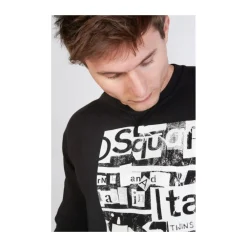 Heren Dsquared2 Zwarte Sweatshirt met Bedrukt Logo