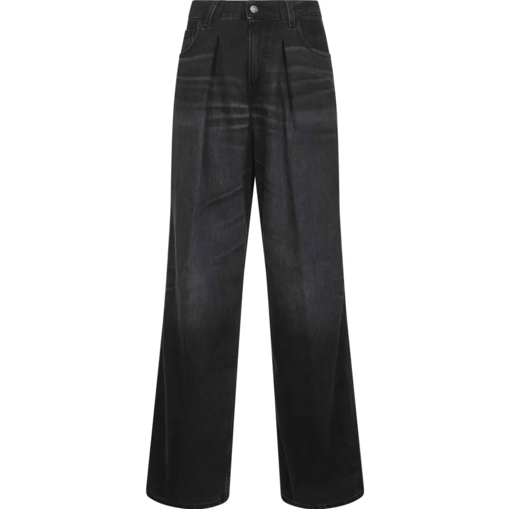 DAMES Haikure Jeans^e Wijde Pijp Jeans met Gebeeldhouwde Plooien