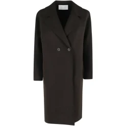 DAMES Harris Wharf London Trenchcoats & Mantels^Zwarte wollen jas met afhangende schouders