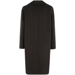 DAMES Harris Wharf London Trenchcoats & Mantels^Zwarte wollen jas met afhangende schouders