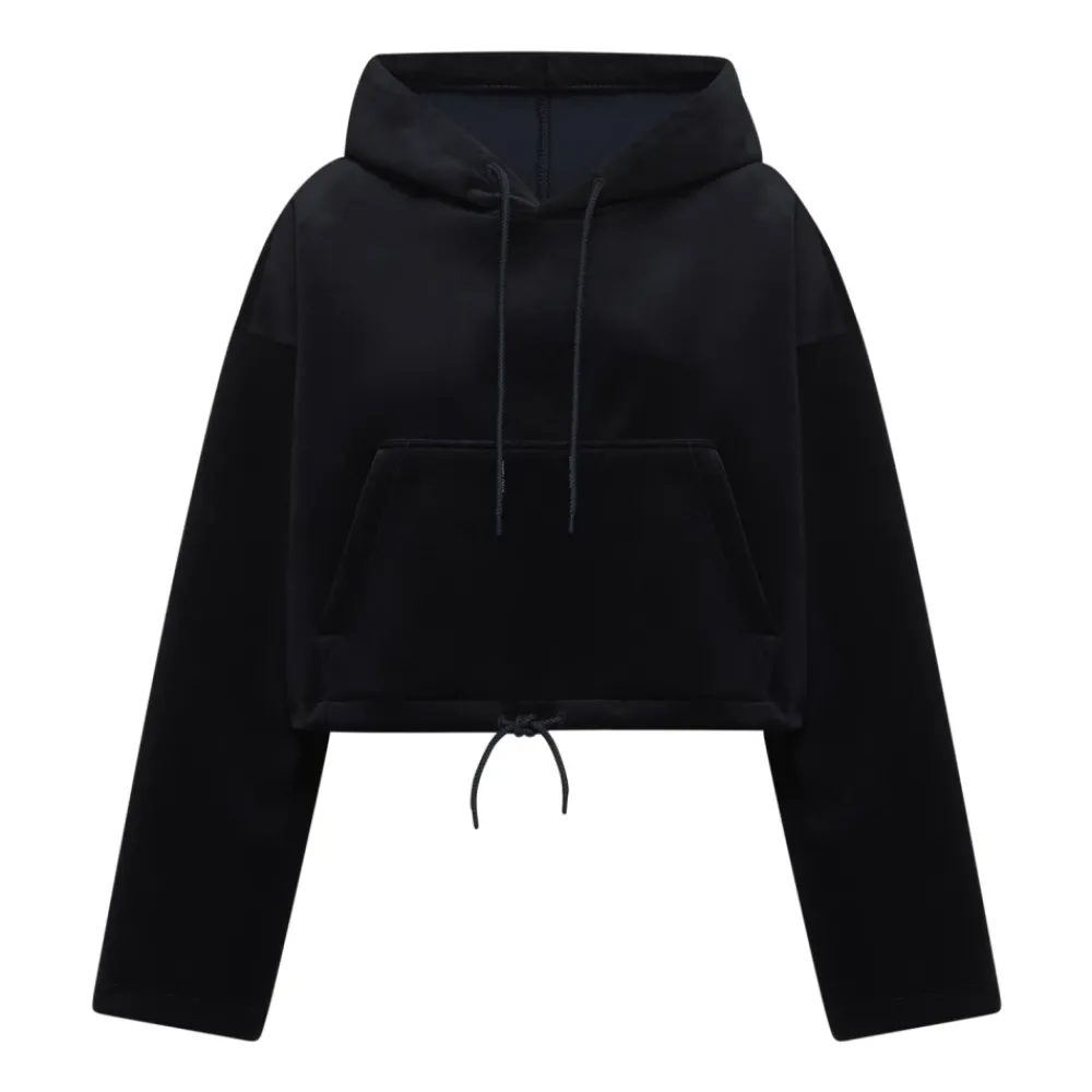 DAMES Golden Goose Hoodies & Sweatvesten^Zwarte zwarte hoodie met studs en kangoeroezak
